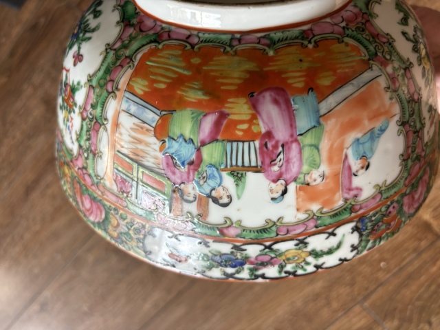 古玩陶瓷清咸豐廣彩人物故事紋超大型墩式碗拍賣，當前價格3288元