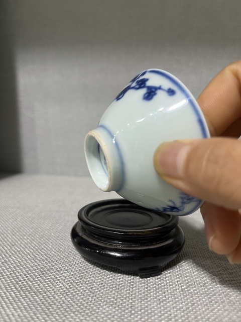 古玩陶瓷雍正青花歲寒三友松竹梅盞拍賣,當前價格5500元