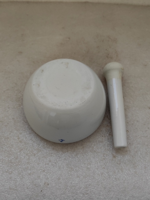 古玩陶瓷德化白瓷青花花卉紋搗藥缽拍賣(mài)，當(dāng)前價(jià)格480元
