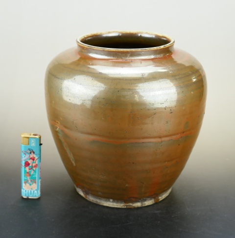 古玩陶瓷精品:明代定窯系紫金釉茶葉罐（1368年~1644年）拍賣，當前價格280元