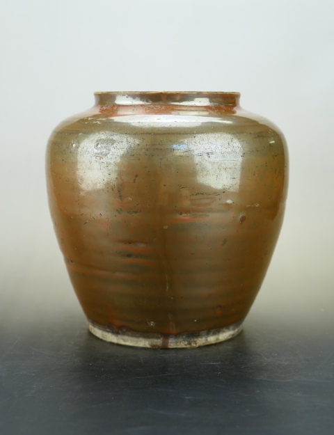 古玩陶瓷精品:明代定窯系紫金釉茶葉罐（1368年~1644年）拍賣，當前價格280元