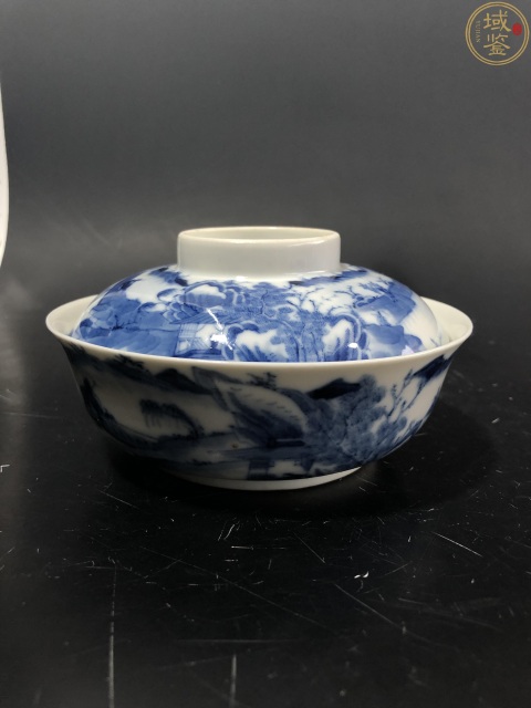 古玩陶瓷清·光緒 本朝款青花漁樵耕讀紋蓋碗拍賣,當前價格3800元