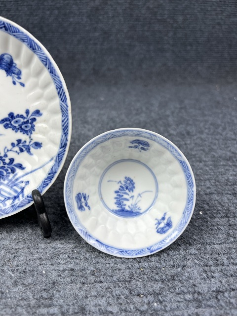 古玩陶瓷青花花卉紋杯碟套拍賣，當前價格1888元