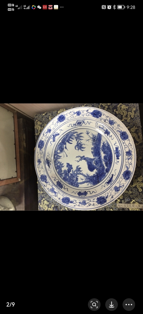 古玩陶瓷清中期鶴鹿同春德化大盤拍賣，當前價格15000元