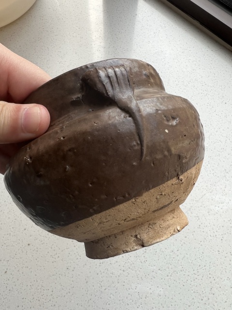 古玩陶瓷磁州窯褐釉雙系罐真品鑒賞圖