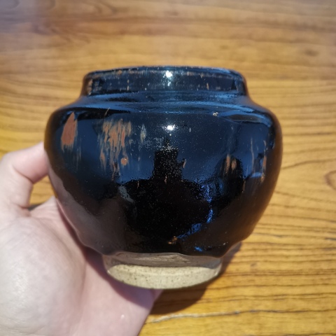 古玩陶瓷元黑釉鐵銹斑茶入拍賣，當前價格5000元