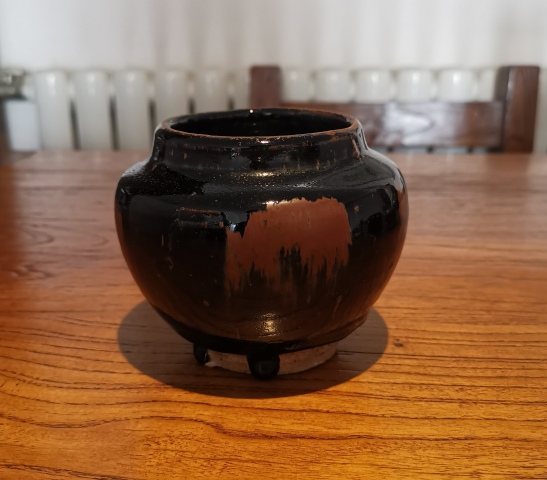 古玩陶瓷元黑釉鐵銹斑茶入拍賣，當前價格5000元