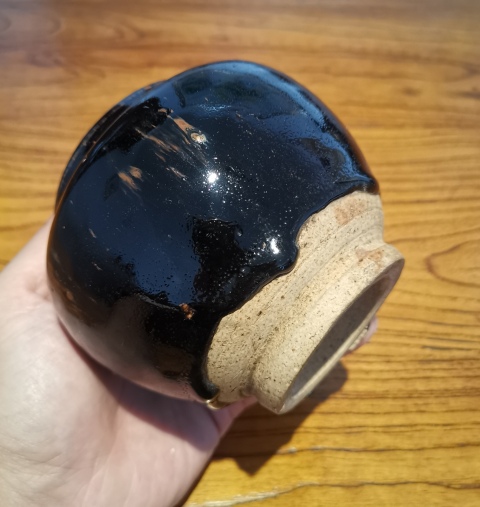 古玩陶瓷元黑釉鐵銹斑茶入拍賣，當前價格5000元
