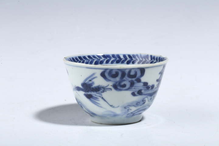 古玩陶瓷晚清同治款四季花卉斗笠蓋碗拍賣，當前價格388元