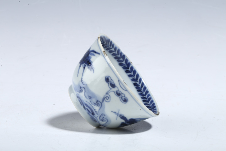 古玩陶瓷晚清同治款四季花卉斗笠蓋碗拍賣，當前價格388元