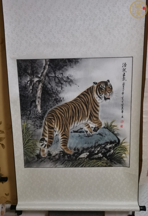 古玩字畫已故老中美協會員天津畫虎大師宗萬華雄風圖拍賣,當前價格12000元