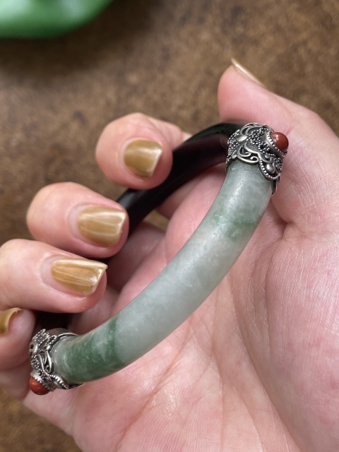 古玩玉器清代天然翡翠手鐲拍賣,當(dāng)前價(jià)格2850元