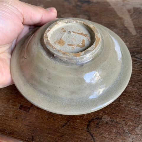 古玩陶瓷龍泉青瓷刻花洗拍賣，當前價格1元