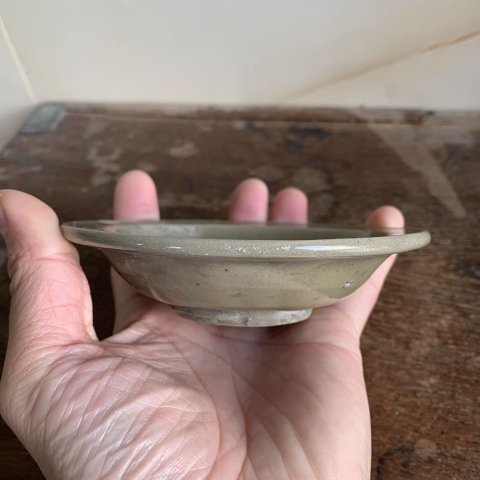 古玩陶瓷龍泉青瓷刻花洗拍賣，當前價格1元