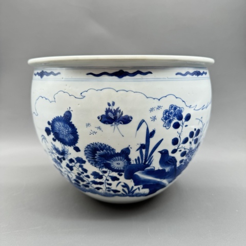 古玩陶瓷清康熙青花博古龍紋案缸拍賣，當前價格25899元