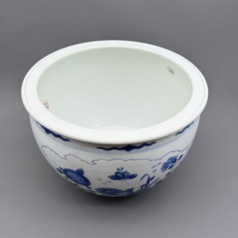 古玩陶瓷清康熙青花博古龍紋案缸拍賣，當前價格25899元