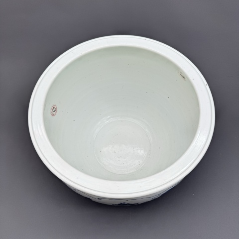 古玩陶瓷清康熙青花博古龍紋案缸拍賣，當前價格25899元