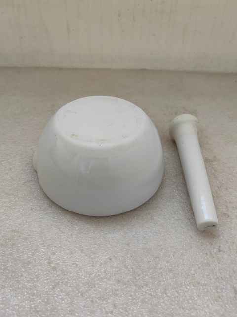 古玩陶瓷德化白瓷青花花卉紋搗藥缽拍賣(mài)，當(dāng)前價(jià)格480元