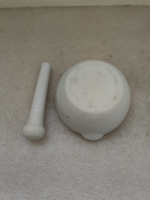 古玩陶瓷德化白瓷青花花卉紋搗藥缽拍賣(mài)，當(dāng)前價(jià)格480元