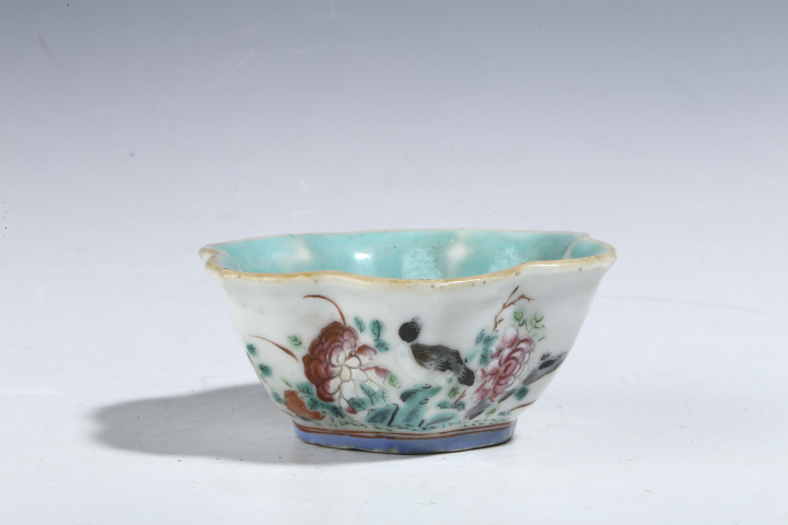 古玩陶瓷清晚·粉彩花鳥紋小貢碗拍賣,當前價格980元