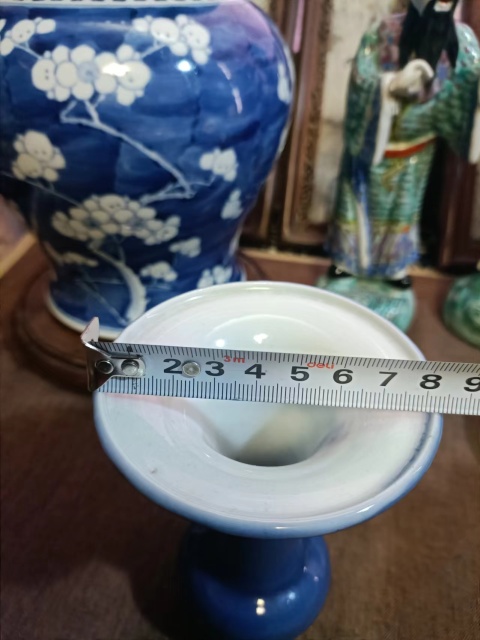 古玩陶瓷晚清祭藍釉花觚拍賣,當前價格4888元