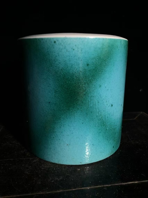 古玩陶瓷翡翠綠釉筆筒拍賣,當(dāng)前價格4600元