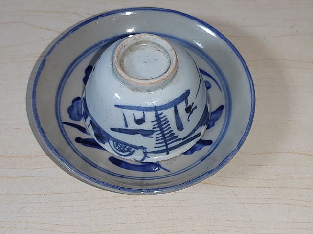 古玩陶瓷花卉紋青花盤拍賣，當前價格300元