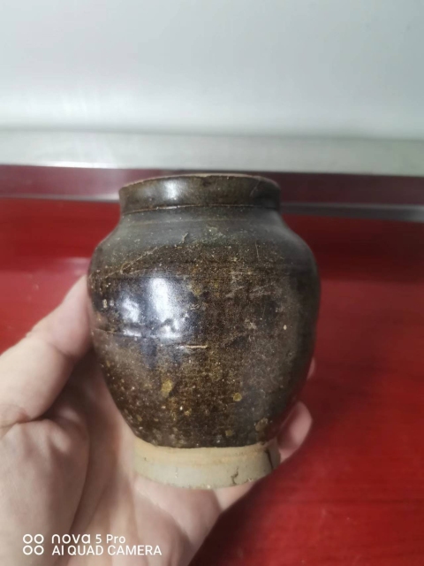 古玩陶瓷吉州窯褐釉蓋罐拍賣,當前價格6500元