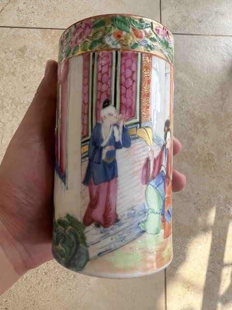 古玩陶瓷咸豐·廣彩人物筆筒拍賣,當前價格5500元