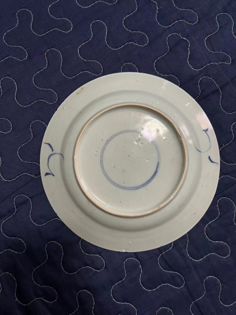 古玩陶瓷康熙青花雙螭龍紋折沿盤拍賣，當前價格488元