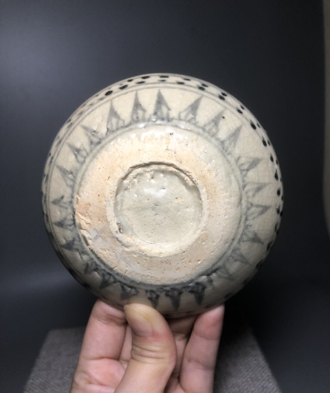 古玩陶瓷青花蕉葉紋臥足洗拍賣，當前價格1800元