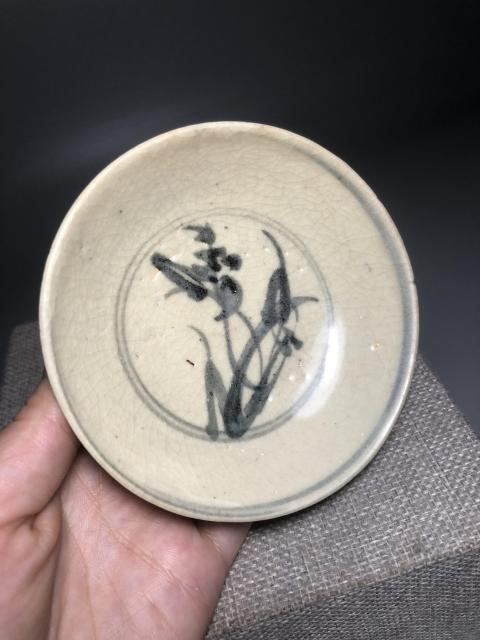古玩陶瓷青花蕉葉紋臥足洗拍賣，當前價格1800元