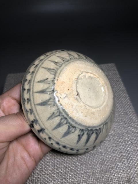 古玩陶瓷青花蕉葉紋臥足洗拍賣，當前價格1800元