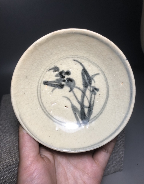 古玩陶瓷青花蕉葉紋臥足洗拍賣，當前價格1800元