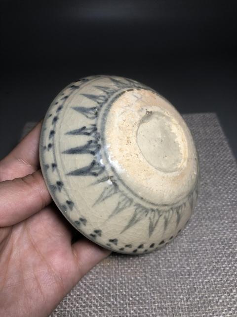 古玩陶瓷青花蕉葉紋臥足洗拍賣，當前價格1800元