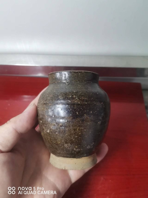 古玩陶瓷吉州窯褐釉蓋罐拍賣,當前價格6500元
