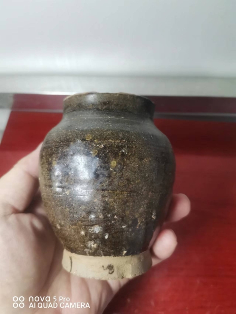 古玩陶瓷吉州窯褐釉蓋罐拍賣,當前價格6500元