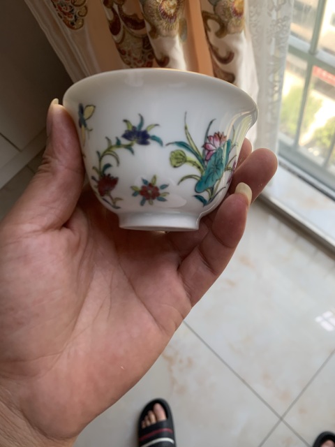 古玩陶瓷粉彩蟲草紋杯拍賣，當前價格1888元