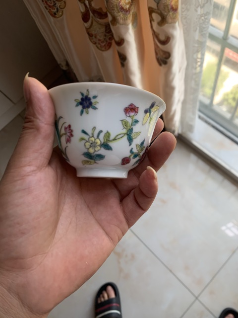 古玩陶瓷粉彩蟲草紋杯拍賣，當前價格1888元