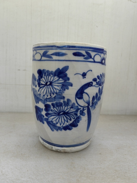 古玩陶瓷青花山水人物紋筆筒拍賣,當前價格550元