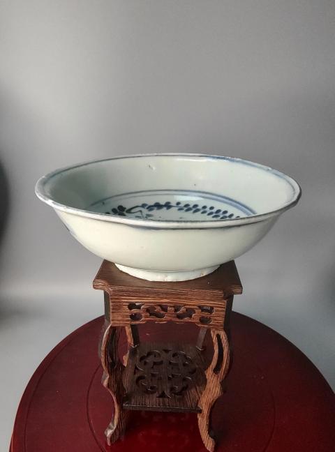 古玩陶瓷青花喜鵲登梅洗拍賣，當前價格2800元