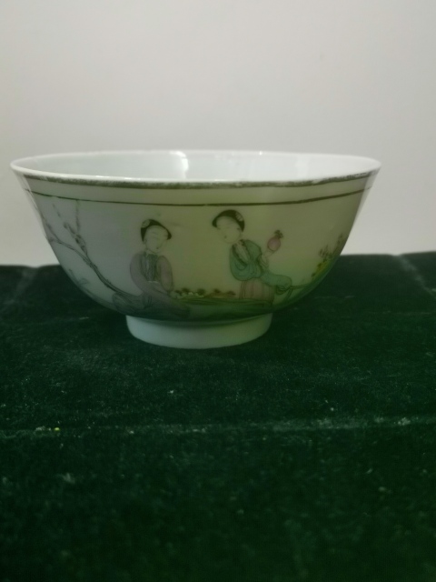 古玩陶瓷民國時期仕女紋粉彩碗拍賣,當前價格560元