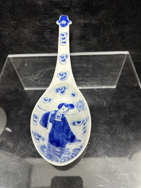 古玩陶瓷清光緒青花八仙人物大勺拍賣，當前價格1200元