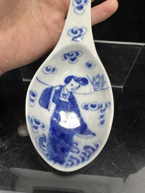 古玩陶瓷清光緒青花八仙人物大勺拍賣，當前價格1200元