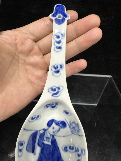 古玩陶瓷清光緒青花八仙人物大勺拍賣，當前價格1200元