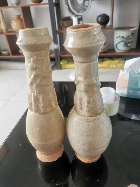 古玩陶瓷館藏級(jí)珍品南宋影青釉貼塑人物龍紋故事對(duì)瓶拍賣,當(dāng)前價(jià)格299元