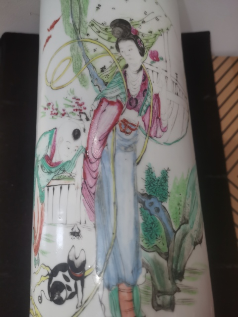 古玩陶瓷民國時期三娘教子帽筒拍賣,當(dāng)前價格1280元