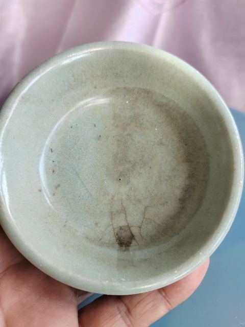 古玩陶瓷龍泉青釉折沿洗拍賣,當前價格499元
