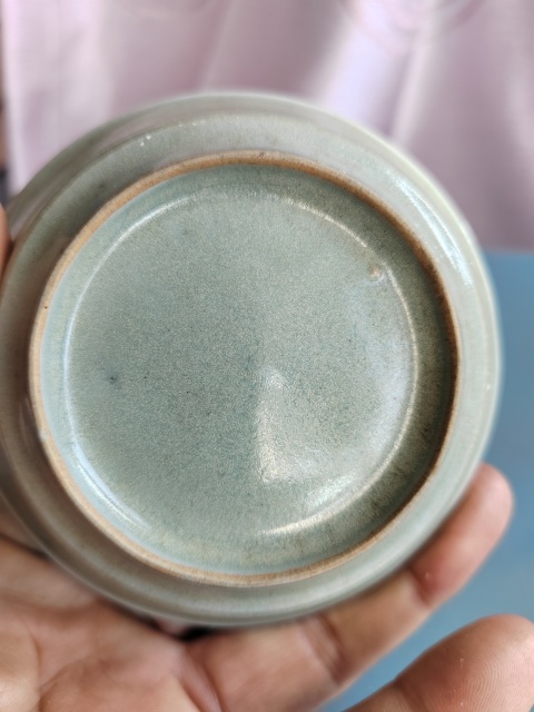 古玩陶瓷龍泉青釉折沿洗拍賣,當前價格499元