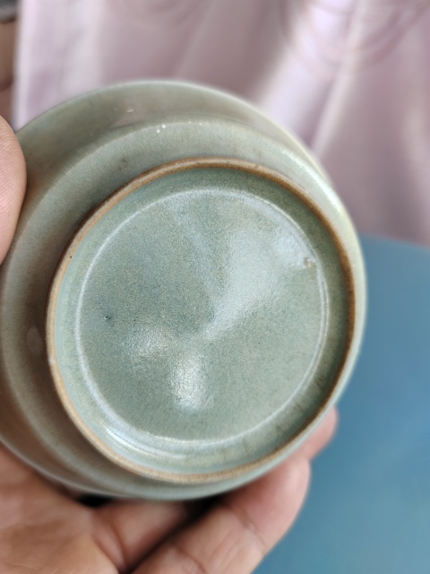 古玩陶瓷龍泉青釉折沿洗拍賣,當前價格499元
